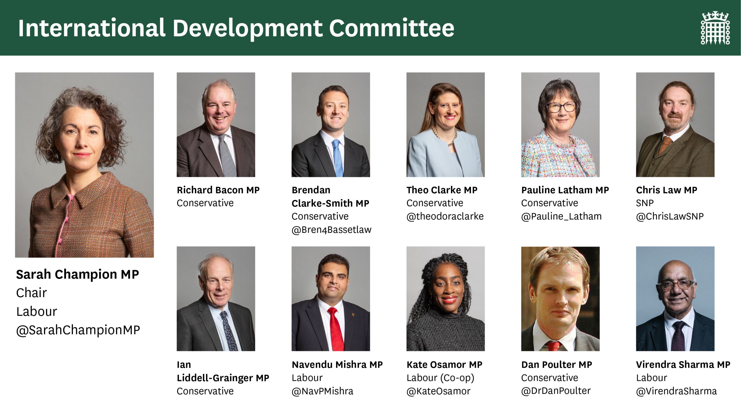 Members of the House of Commons International Development Select Committee