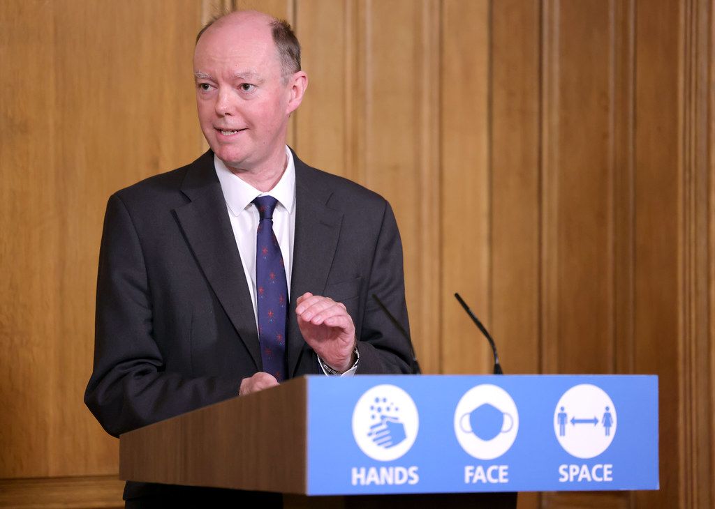 Chris Whitty in a Prime Ministerial briefing