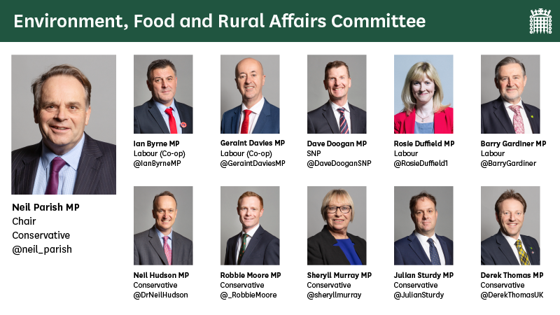 EFRA Committee membership as of 8 February 2021. Link shows current select committee membership